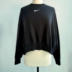 Nike Phoenix Fleece Oversized L Faded Black Cropped Sweatshirt Comfycore Grunge